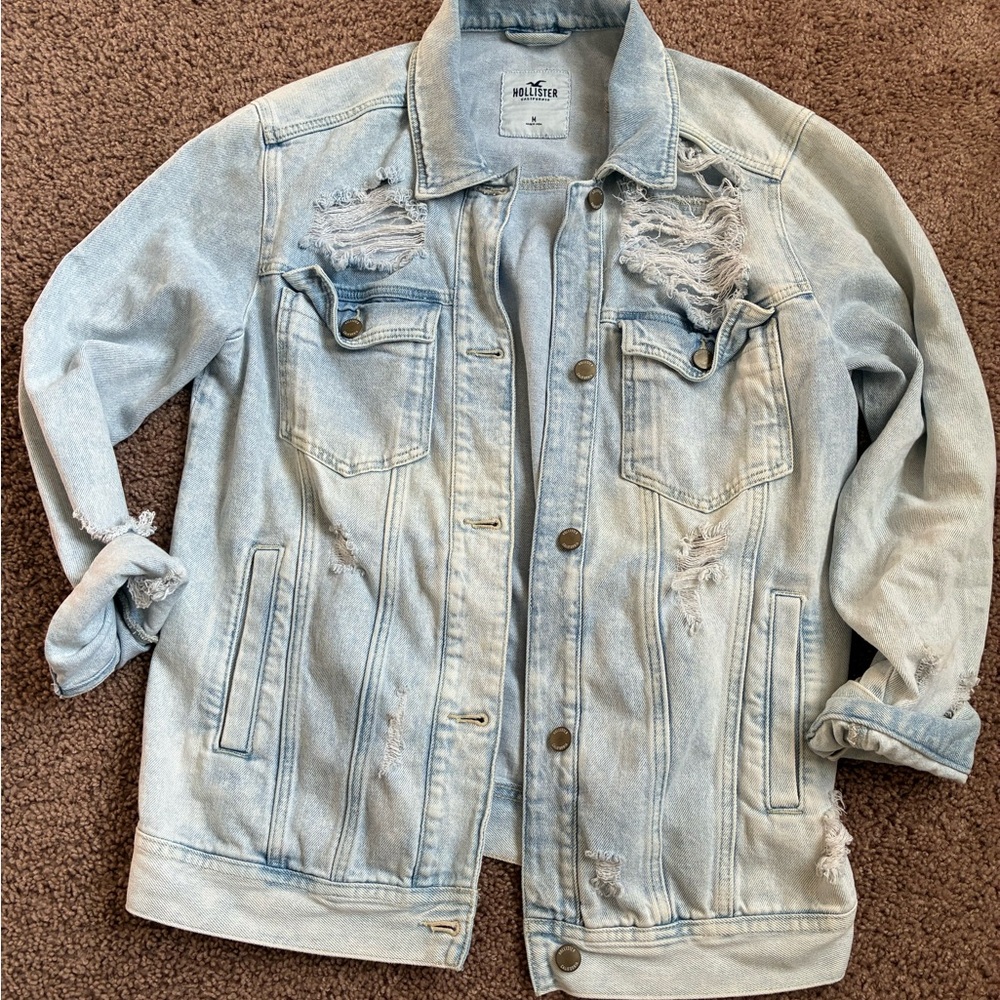 Hollister Light Blue Distressed Jacket
